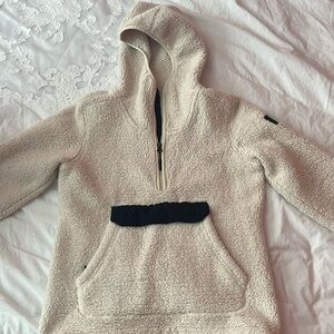Cream sherpa fleece zip up from North Face